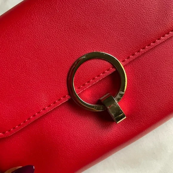 Topshop Red Leather Crossbody Bag - Picture 4 of 8